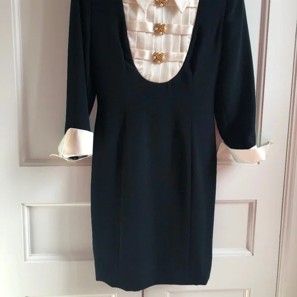 Julie and Leonard, Size 4, Black and cream dress - Picture 2 of 6
